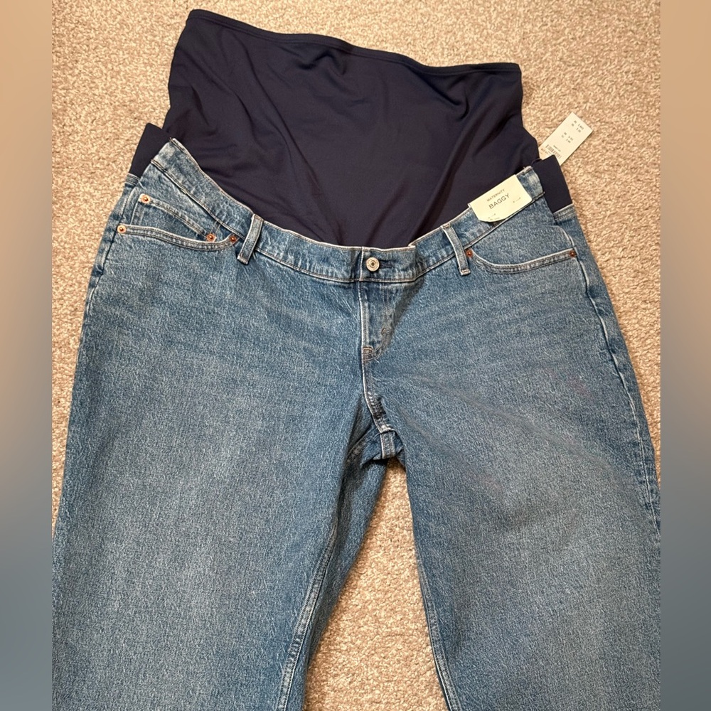 Maternity Baggy Blue Jeans – 34 Long (NWT) - Picture 2 of 3